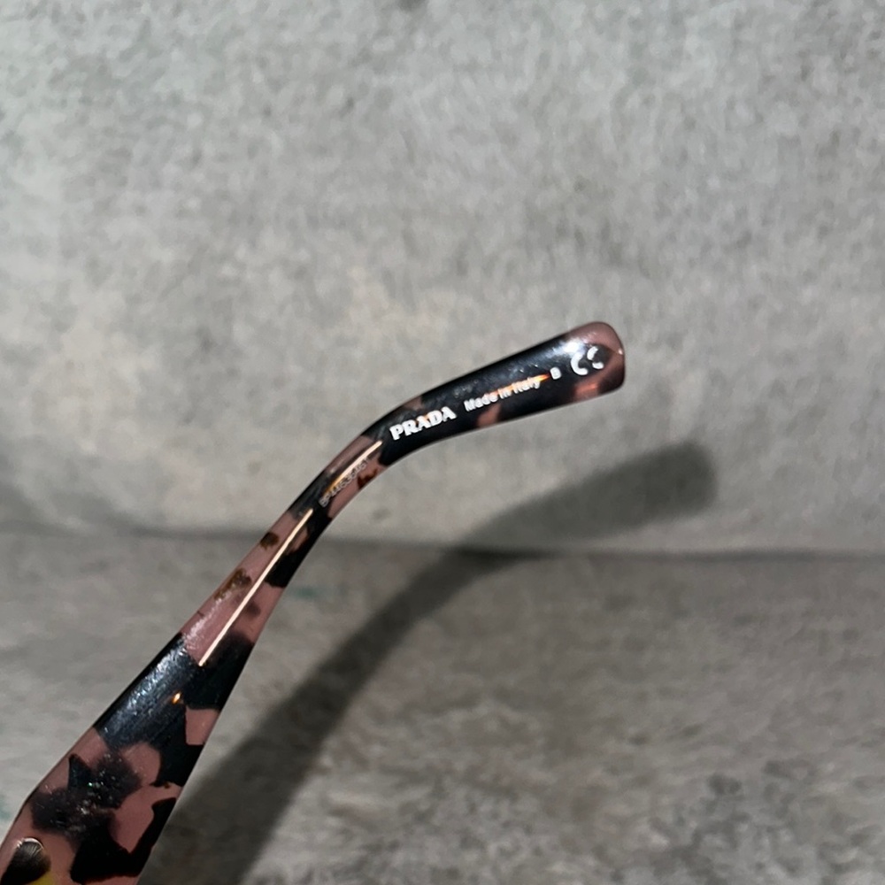Prada Women's Black and Pink Tortoise Shell Glasses - Picture 6 of 7